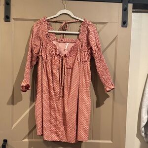 Free People Long Sleeve Red Dress